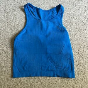 Poolside Blue Lululemon cropped ribbed tank